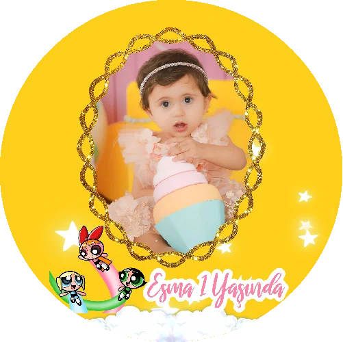 Powerpuff Girls Temalı yuvarlak Açacak Magneti